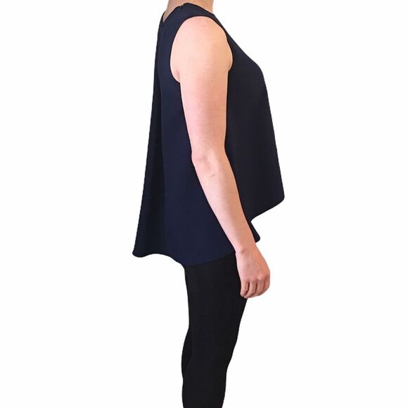 WHBM Navy Blue Sleeveless Tunic Top - Picture 7 of 12